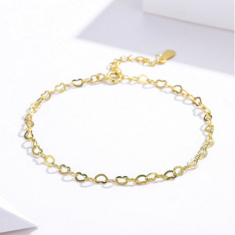 Genuine Heart-shape Link Bracelet
