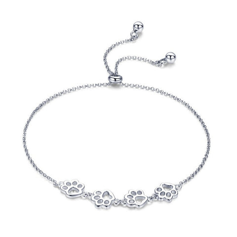 Silver Animal Footprints Bracelets