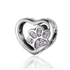 Paw Footprints Heart Charms
