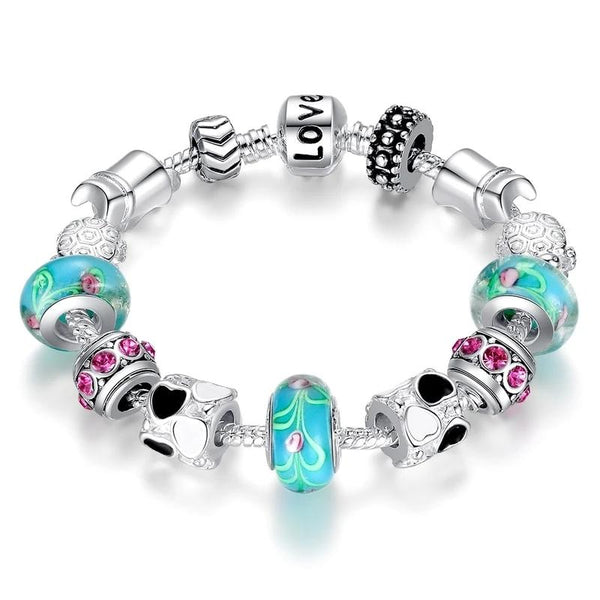 Charm Bracelet with Murano Beads
