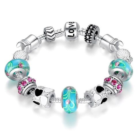 Charm Bracelet with Murano Beads