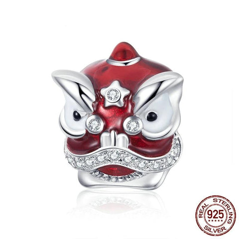 Lion Enamel Metal Beads