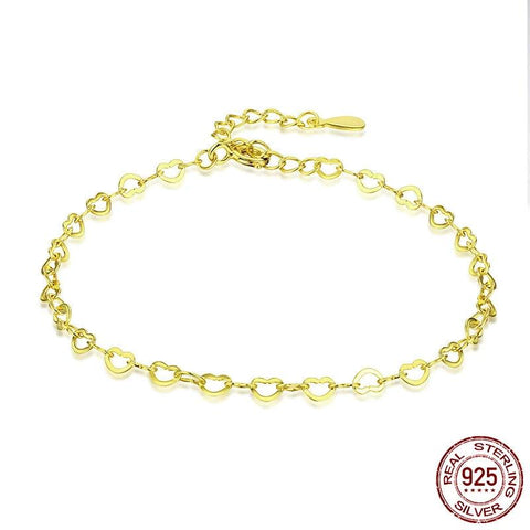 Genuine Heart-shape Link Bracelet