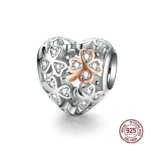 Lucky Clover Heart Charm