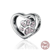 Paw Footprints Heart Charms