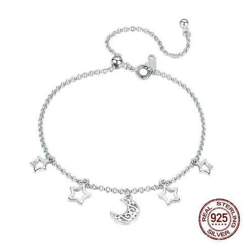 Elegant Moon and Star Bracelet