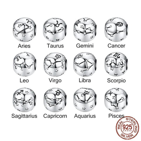 Zodiac Round Metal Beads