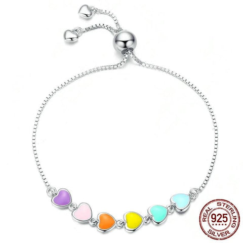 Rainbow Heart Color  Bracelet