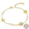 Starfish with Pearl Shell Chain Bracelet