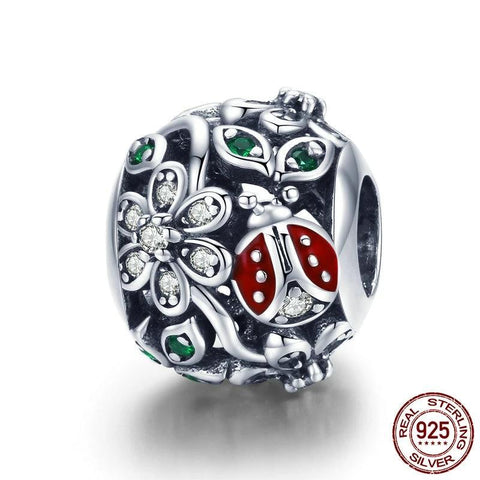 Ladybug Flower Charm