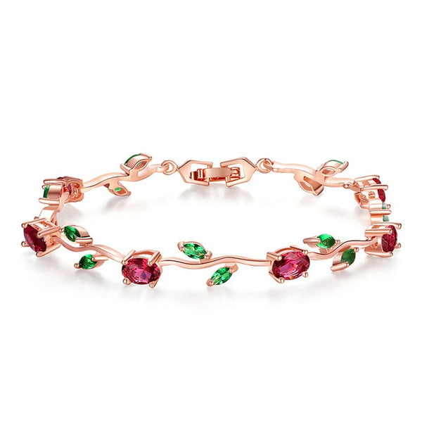 Leaf Chain & Link Bracelet