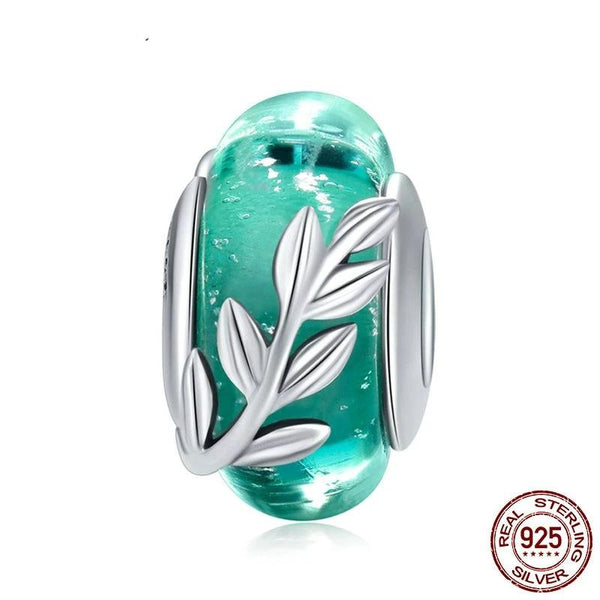 Green Leaf Murano Glass Beads