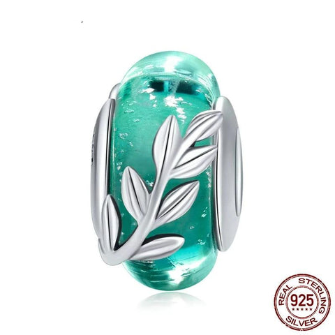 Green Leaf Murano Glass Beads