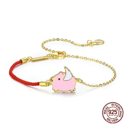 Piggy Red Rope Bracelet